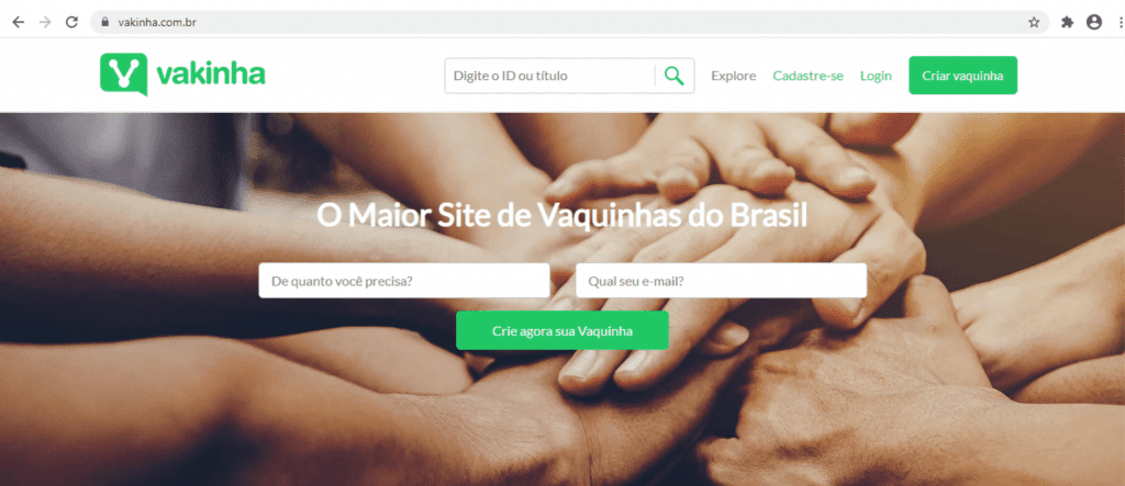 Vakinha, plataforma de crowdfunding