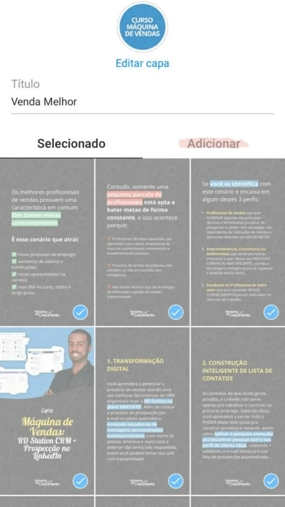 Destaques no instagram