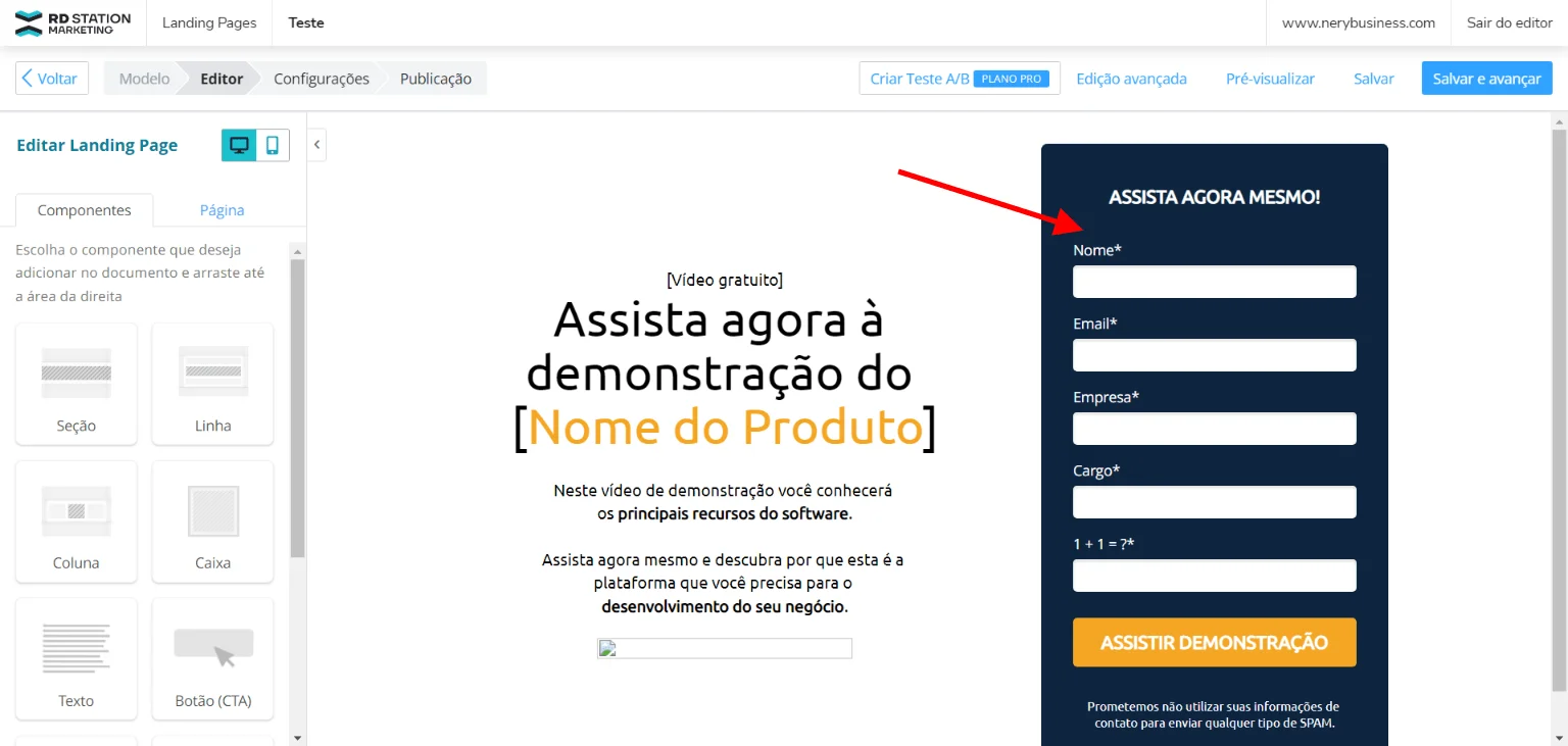 Criação de Landing Pages no RD Station Marketing